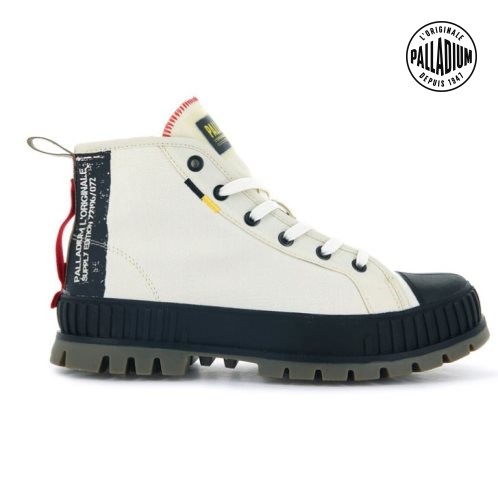 Palladium Pallashock Supply Hi Men's Boots White | UK L495-ZDV